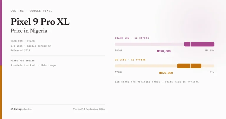 google pixel 9 pro xl price in nigeria 2026