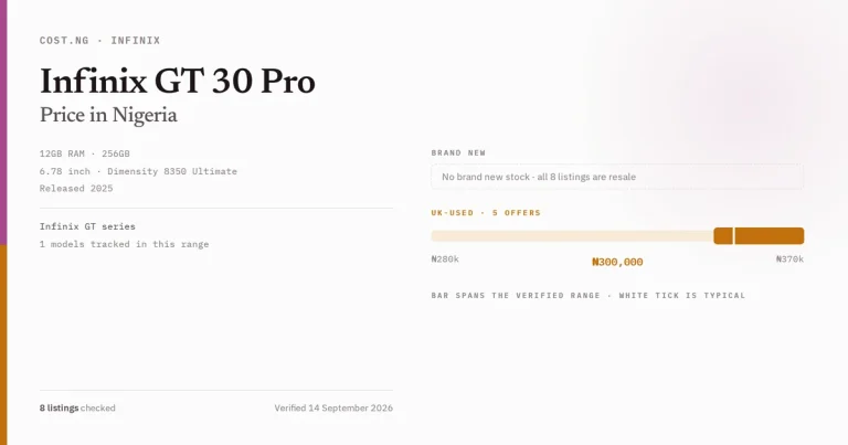 infinix gt 30 pro price in nigeria 2026