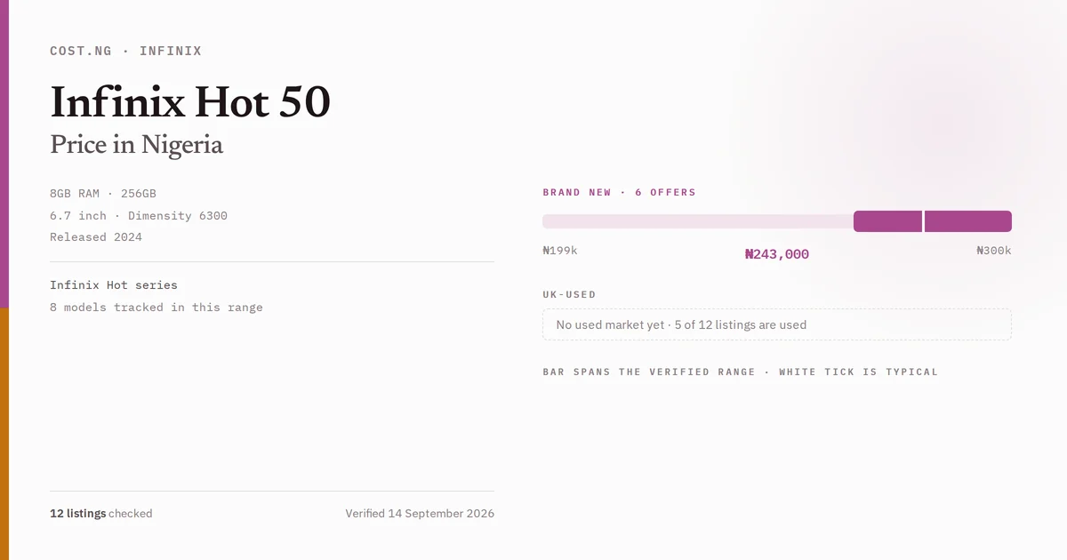 infinix hot 50 price in nigeria 2026