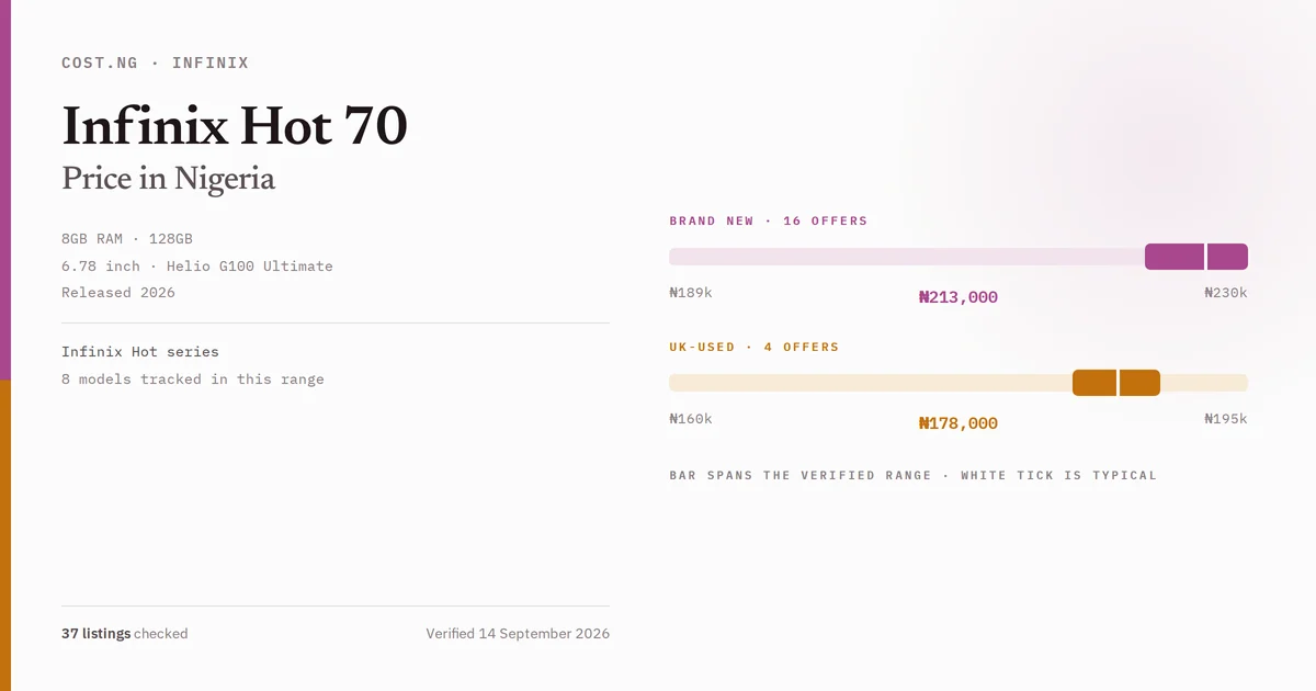 infinix hot 70 price in nigeria 2026