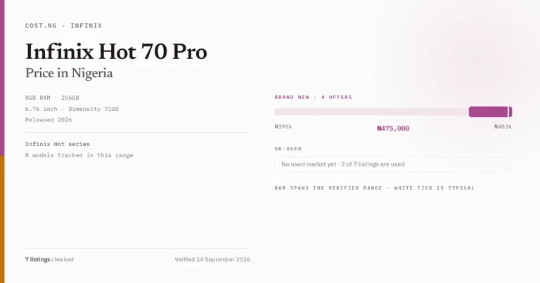 infinix hot 70 pro price in nigeria 2026