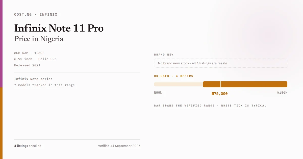 infinix note 11 pro price in nigeria 2026