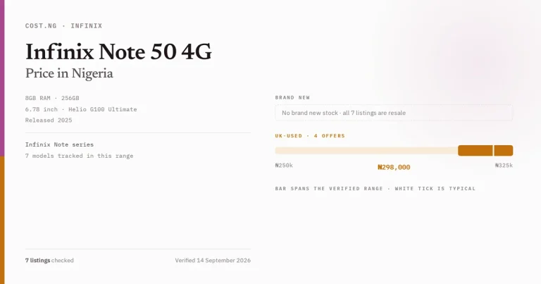 infinix note 50 4g price in nigeria 2026