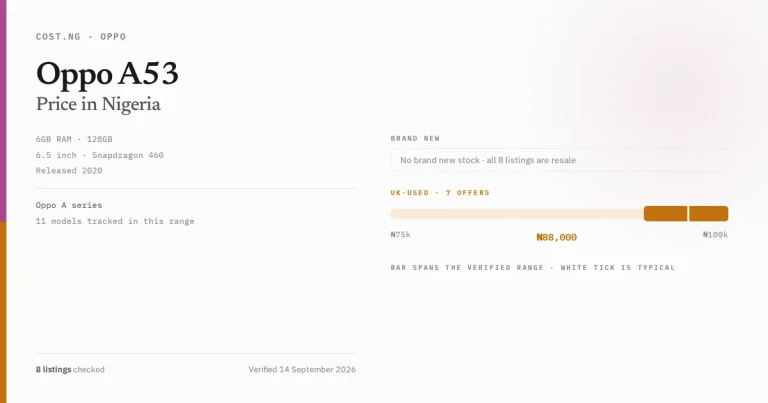 oppo a53 price in nigeria 2026