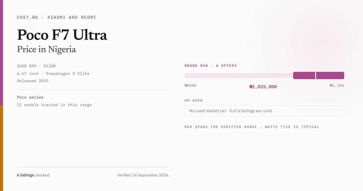 poco f7 ultra price in nigeria 2026