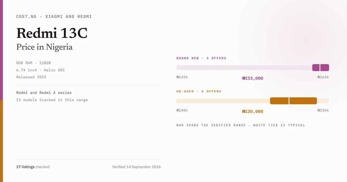 redmi 13c price in nigeria 2026