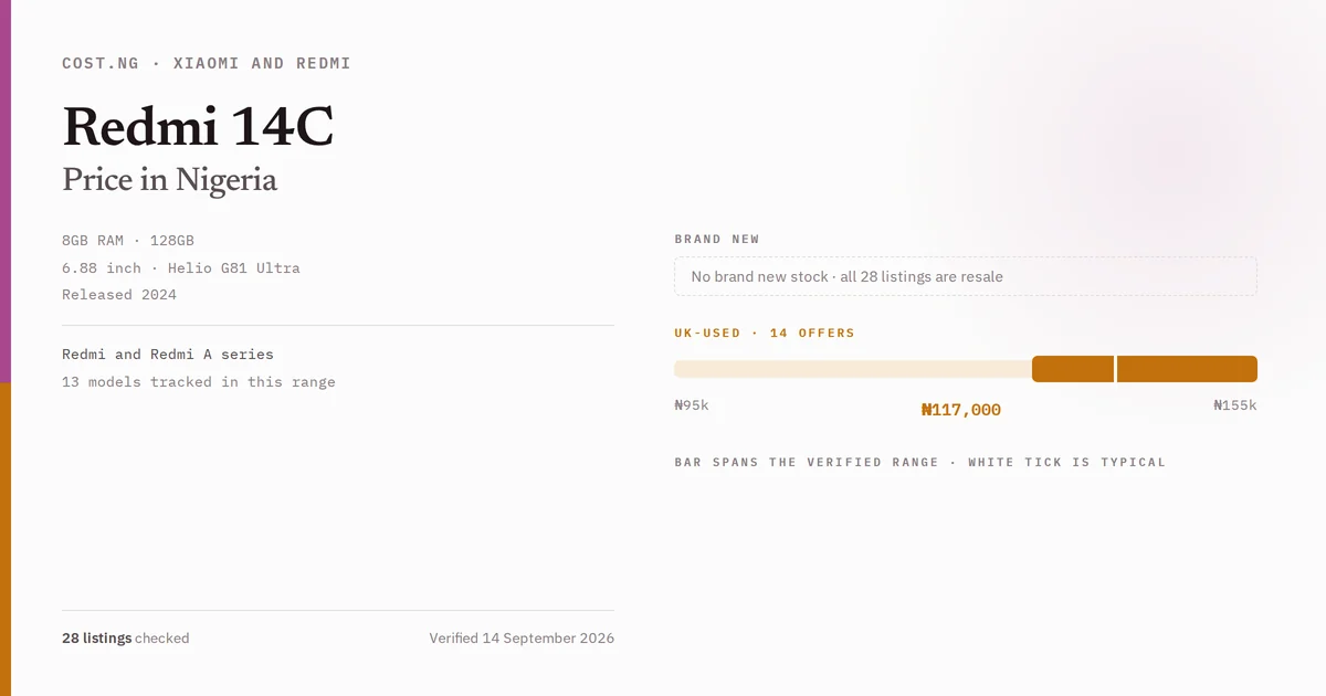 redmi 14c price in nigeria 2026