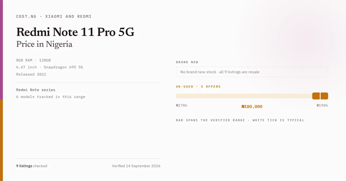 redmi note 11 pro 5g price in nigeria 2026