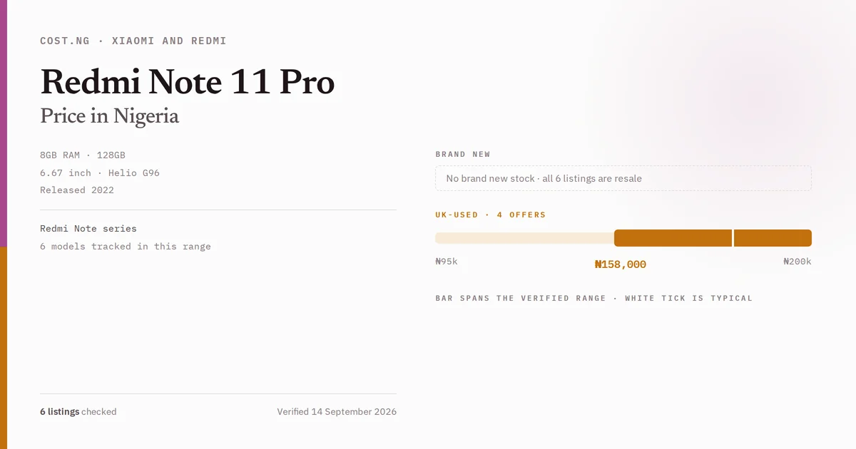 redmi note 11 pro price in nigeria 2026