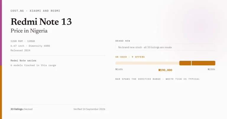 redmi note 13 price in nigeria 2026