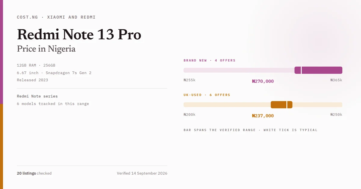 redmi note 13 pro price in nigeria 2026