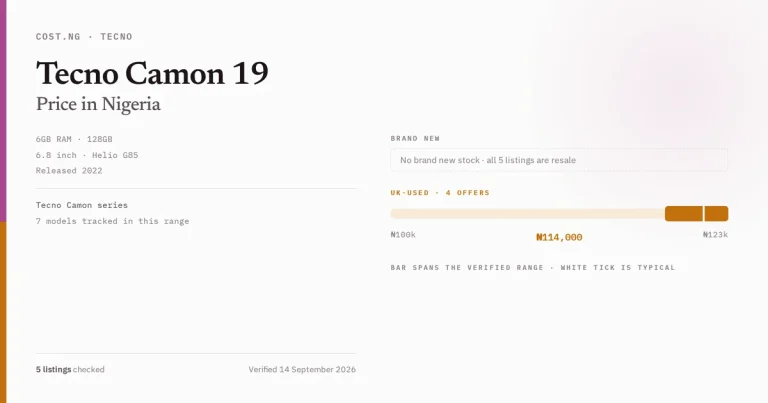 tecno camon 19 price in nigeria 2026