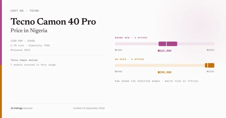 tecno camon 40 pro price in nigeria 2026