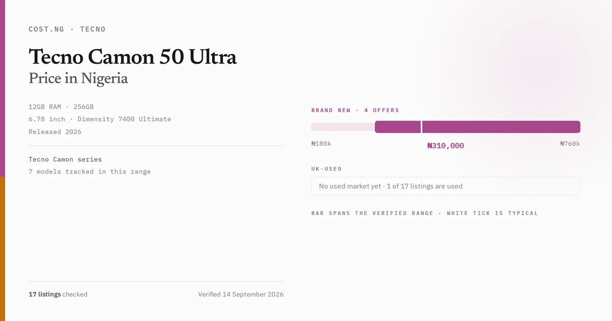 tecno camon 50 ultra price in nigeria 2026