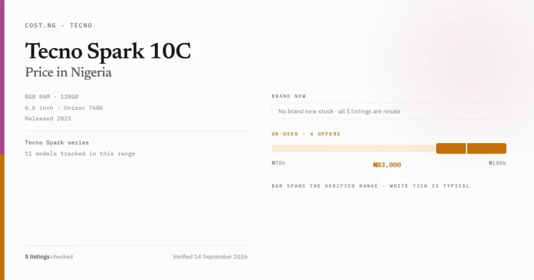 tecno spark 10c price in nigeria 2026