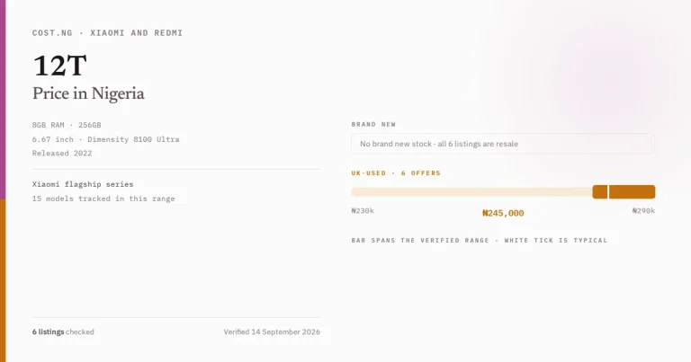 xiaomi 12t price in nigeria 2026