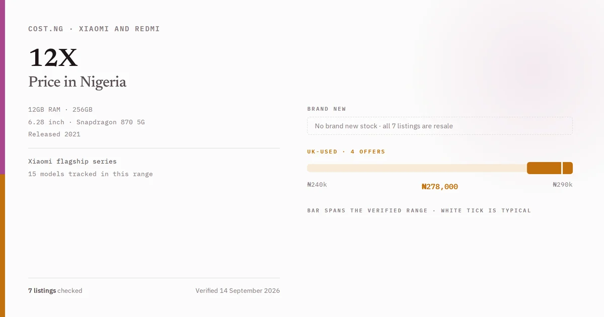 xiaomi 12x price in nigeria 2026