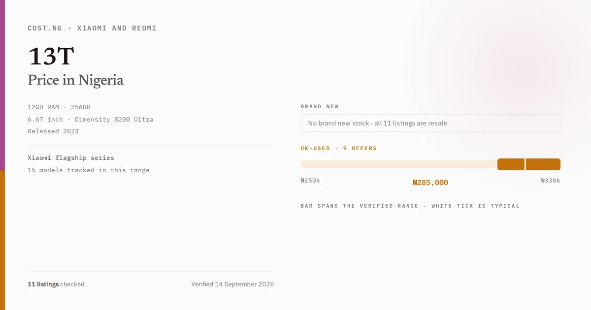 xiaomi 13t price in nigeria 2026