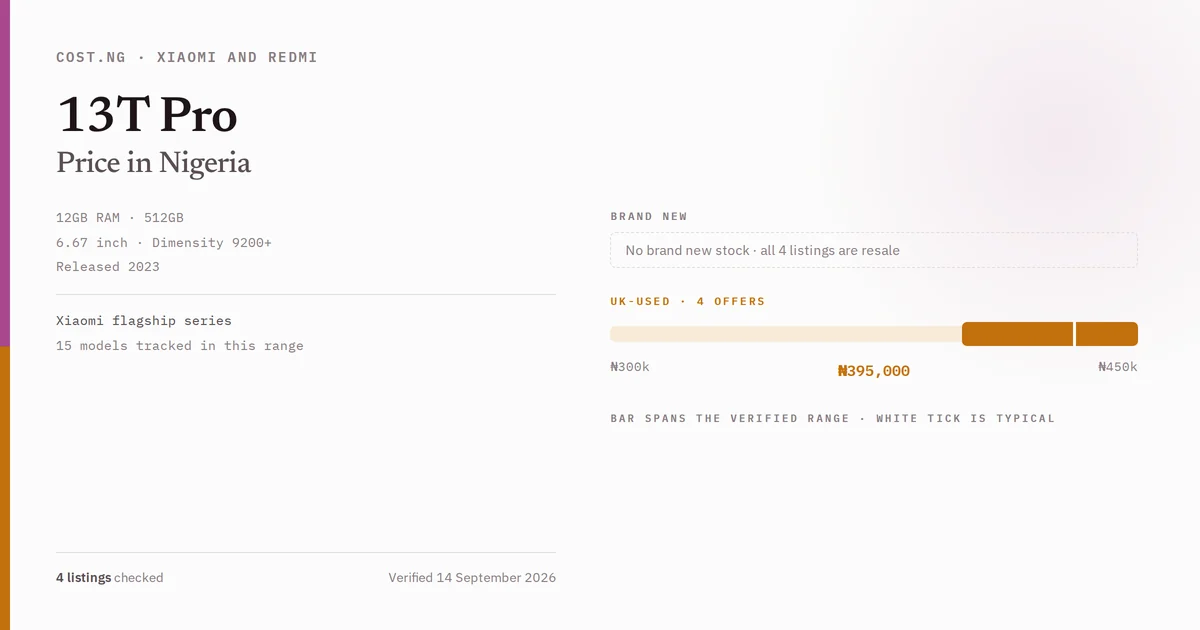 xiaomi 13t pro price in nigeria 2026