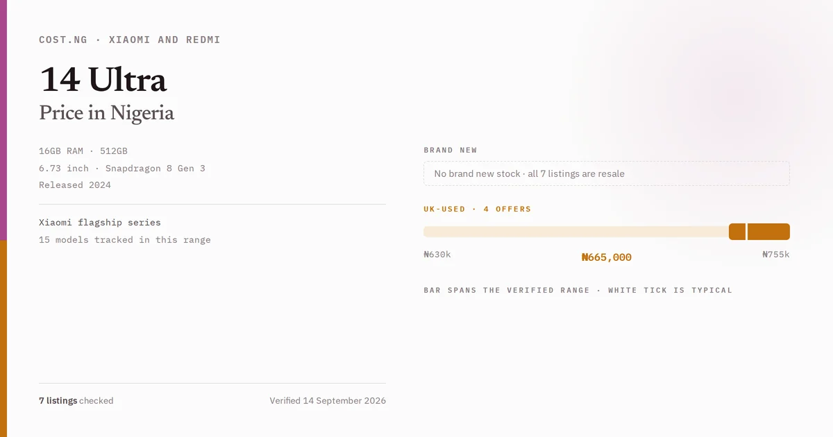 xiaomi 14 ultra price in nigeria 2026