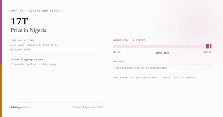 xiaomi 17t price in nigeria 2026